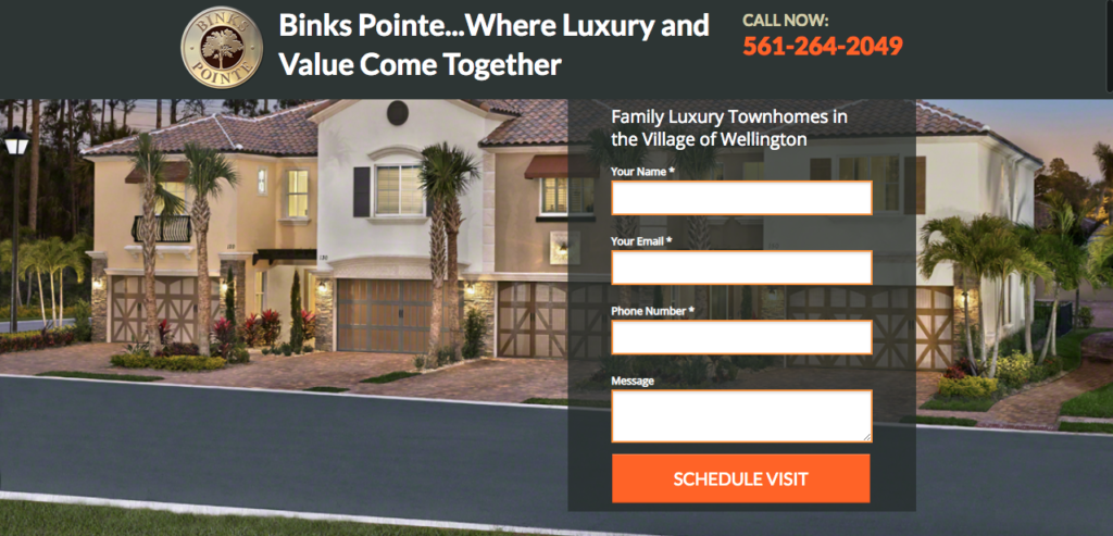 Binks Pointe Landing Page Design