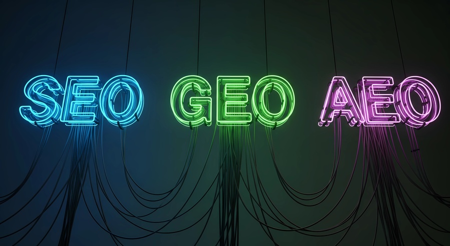 SEO, GEO, AEO Neon Signs: Digital Marketing
